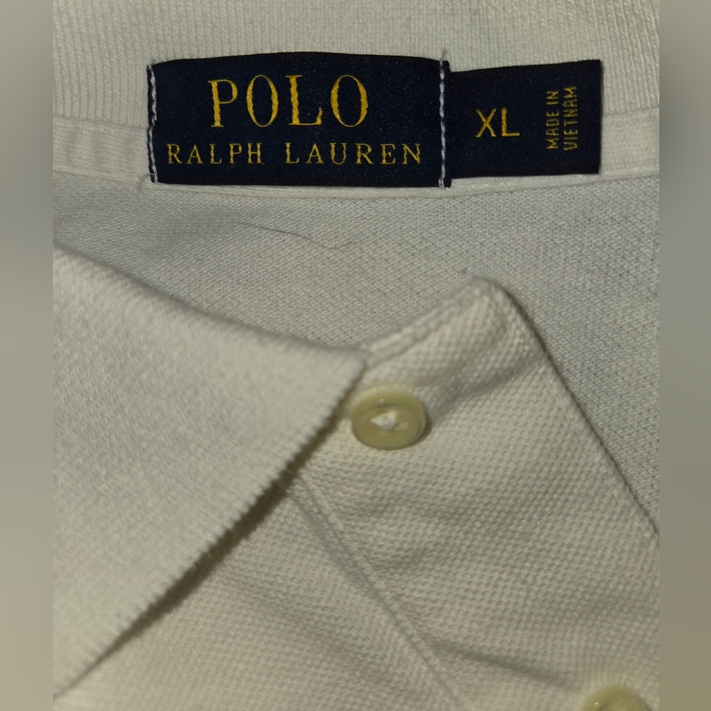 Polo by Ralph Lauren Men's White Polo Shirt, Size XL - Picture 3 of 3